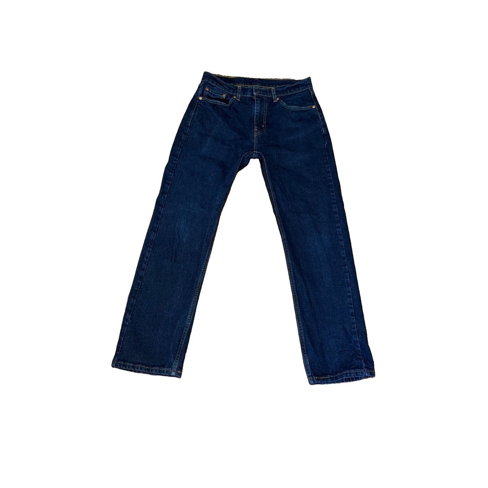 Levis 505 Regular Fit Straight Leg Jeans Mens 30x30 Dark Wash Indigo Blue